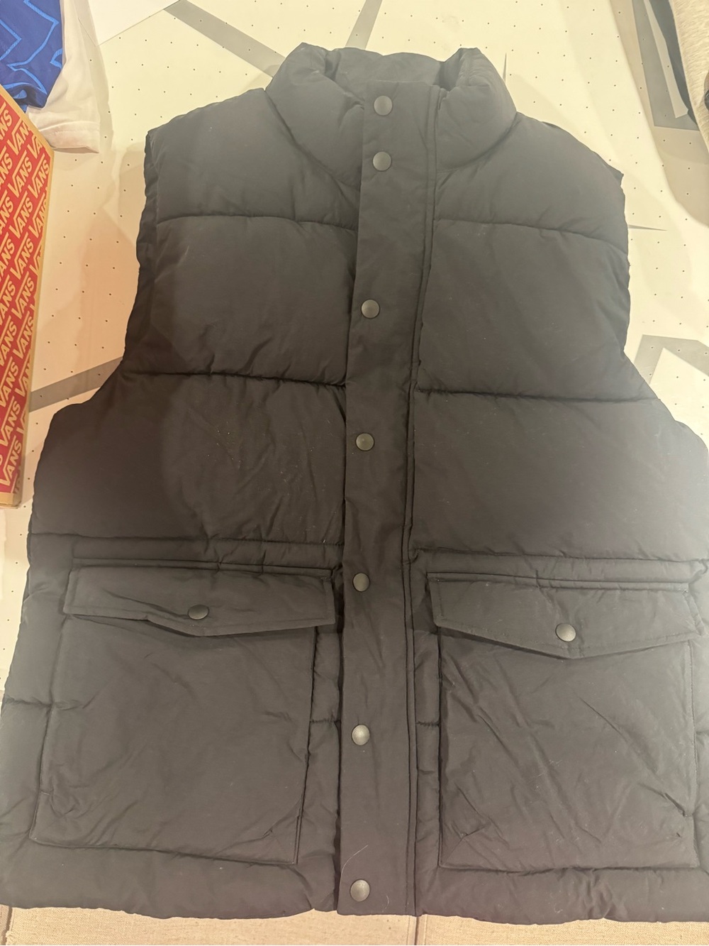 Men's Black Quilted Puffer Vest GAP
